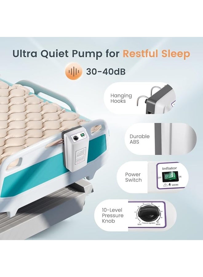 Alternating Air Pressure Mattress System with Electric Pump for Bed Sore Prevention - Medical Hospital Bed Air Mattress for Bedridden Patients - Pressure Relief Topper - Image 5